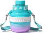 BOTTLE JOY Stainless-Steel Water Bottle: Kids Water Bottle,Leakproof Lid, Perfect Sip, Double Insulated, Eco-Friendly, Dishwasher Safe & Stylish Strap, Gifts for Kids (Violet Mermaid, 16 oz) - Image 2