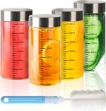 BPFY 4 Pack 10 oz Glass Juice Bottles with Stainless Steel Lids Wide Mouth Borosilicate Glass Shaker bottle for Juicing, Protein, Smoothies, Reusable, Leak Proof, Dishwasher Safe Glass Water Bottles - Image 2