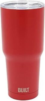 BUILT 30 Ounce Double Wall Vacuum Sealed Stainless Steel Coffee and Water Tumbler Easy to Clean Tritan Lid with Rotating Splash Guard, Red (5286365) - Image 2