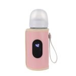 Baby Bottle Warmer,Keep Milk Warm Only (No Rapid Heating) 20-Temperature Digital USB Portable Warming Sleeve,Portable Thermo Cover with Digital Display & 20 Temp Settings (Pink) - Image 2