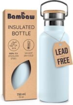 Bambaw Insulated 750ml Vacuum Water Bottle – Light Blue, Stainless Steel, Leakproof, Walking Bottle - Image 2