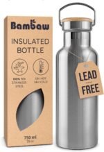 Bambaw Insulated Water Bottle 24oz | Stainless Steel Water Bottle | Insulated Water Bottles | Travel Water Bottle | Metal Water Bottle | Large Water Bottle | Reusable Water Bottle 750 ml - Image 2