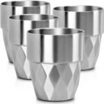 Beasea Stainless Steel Cup, 10 oz Set of 4 Stackable Stainless Steel Insulated Cups, Small Metal Cup Double Wall Tumbler Vacuum Metal Drinking Glasses for Home Restaurant Outdoors Camping Party - Image 2