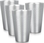 Beasea Stainless Steel Cups 15 oz, 4 Pack Large Stackable Stainless Steel Tumbler Bulk Double Wall Insulated Metal Pint Glasses Tin Cups for Drinking Home Restaurant Office Party Camping - Image 2