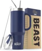 Beast 50 oz Tumbler with Handle Stainless Steel Vacuum Insulated Coffee Ice Cup Double Wall Travel Flask (Royal Blue) - Image 2