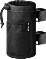 Belinous Bike Cup Holder for 8-24oz Bottles, Scooter Water Bottle Holder for Walker Wheelchair UTV Golf Cart and Boat, e-Bike Drink Holder with Net Pockets and Hook and Loop Straps - Image 2