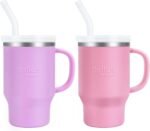 Bella's Friends Handy Mini Tumbler – Adorable 9 oz Toddler Sippy Cup, Stainless Interior & Silicone Body, Leak‑Proof, Dishwasher Safe, Gift for 1-3 Years Old Girls & Boys, 2 Pack, Lilac & Peony - Image 2