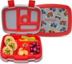 Bentgo Kids Prints Leak-Proof, 5-Compartment Bento-Style Kids Lunch Box - Ideal Portion Sizes for Ages 3-7, Durable, Drop-Proof, Dishwasher Safe, & PFAS & BPA-Free Materials (Trucks) - Image 2