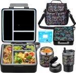 Bento Lunch Box for Kids with 17oz Soup Thermo,Insulated Tumbler Water Bottle and Insulated Lunch Bag,Leak-Proof 3 Compartment Lunch Food Container with Ice Pack for Kids to School-Game Console - Image 2