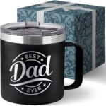 Best Dad Ever Gifts for Fathers Day Mug from Daughter - Dad Mug Tumbler Dads Gifts for Christmas Drinking Cup - Dad Birthday Papa Present - Father Birthday Gift 14oz Stainless Steel Tumbler with Lid - Image 2