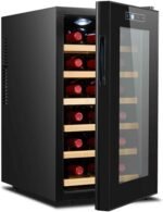 Beverage Refrigerator and Cooler Constant Temperature Wine Cabinet Beer Fridge with Digital Temperature Display LED Light Water Cooler Dispenser Wine Cooler (Capacity: 16/18 Bottles) - Image 2
