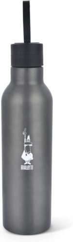 Bialetti - Stainless-steel Water Bottle 17oz: Double-Layered Vacuum Insulated, Keeps Drink Cold for 24 Hours and Hot for 12 Hours, Dark Grey - Image 2