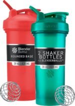 BlenderBottle Classic V2 Shaker Bottle Perfect for Protein Shakes and Pre Workout, 28-Ounce (2 Pack), Red, Green - Image 2