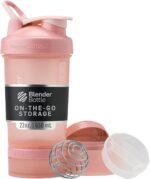 BlenderBottle Shaker Bottle with Pill Organizer and Storage for Protein Powder, Classic V2 ProStak System, 22-Ounce, Rose Pink - Image 2