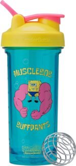 BlenderBottle Spongebob Shaker Bottle Pro Series Perfect for Protein Shakes and Pre Workout, 28-Ounce, Yellow/Blue, Musclebob Buffpants - Image 2