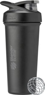 BlenderBottle Sport Sleek Shaker Cup Insulated Stainless Steel Water Bottle with Wire Whisk, 25-Ounce, Black - Image 2