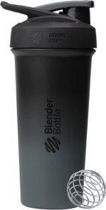 BlenderBottle Sport Sleek Shaker Cup Insulated Stainless Steel Water Bottle with Wire Whisk, 25-Ounce, Smokestack (Black/Grey) - Image 2