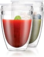 Bodum 10oz Pavina Reusable Double Wall Tumblers with Lid, BPA-Free Plastic, Hot and Cold Drinks, Set of 2, Clear - Image 2