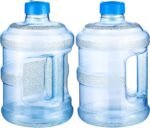 Bokon 2 Pieces gallon water jugs Round Plastic Water Bottle with Handle Screw Cap Reusable Large Capacity Bottle for Camping Outdoor Travel Gym Use - Image 2
