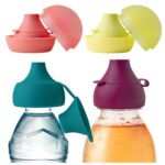 Boon Snug Sip Universal Water and Juice Silicone Bottle Toppers - Soft Spout Conversion Caps with Spill Proof Valves - Silicone Bottle Covers for Travel - Includes 4 Toppers and 4 Cases - Image 2