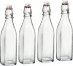 Bormioli Rocco 17oz Swing Bottle (Set of 4) - Reusable Glass Bottles with Airtight Leakproof Swing Tops, BPA-Free Office Water Bottle, Great for Homemade Syrups, Dressings, Infused Oils, Fresh Juices - Image 2