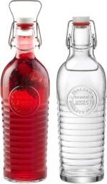 Bormioli Rocco Officina 1825 Swing Top Bottle with Handles (Set of 2) - 37.25 oz with Flip Top, Airtight Beverage Storage Bottles for Juice, Wine, Kombucha, Salad Dressing - Made in Italy - Image 2