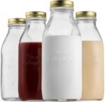 Bormioli Rocco Quattro Stagioni Glass Milk Bottle 33.75 Ounce/1 Liter with Airtight Lid, Great For Kombucha Brewing Bottle, Beer, Homemade Juicing, Smoothies, Beverages, Durable Construction. (4 Pack) - Image 2