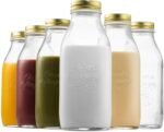 Bormioli Rocco Quattro Stagioni Glass Milk Bottle 33.75 Ounce/1 Liter with Airtight Lid, Great For Kombucha Brewing Bottle, Beer, Homemade Juicing, Smoothies, Beverages, Durable Construction. (6 Pack) - Image 2