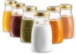 Bormioli Rocco Quattro Stagioni Small Bottles (Set of 6) - 6.75 Oz. Embossed Reusable Glass Jars with Airtight Lid, For Food Prep, Sauces, Gifts & Crafts - Round Bottle Containers, Made in Italy - Image 2