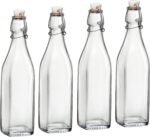 Bormioli Rocco Swing Glass Bottles 33.75 oz – Set of 4 – Airtight Swing-Top Clear Glass Beverage Bottles for Water, Juice, Homemade Infused Drinks, Office & Kitchen Storage - Image 2