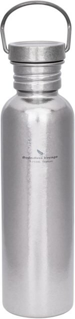 Boundless Voyage Titanium Water Bottle with Lid Wide Mouth Leak-Proof Reusable Sport Drinking Bottle for Camping Hiking Picnic Climbing Running Tea Coffee (750ml-glossy) - Image 2