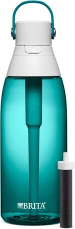 Brita Hard-Sided Plastic Premium Filtering Water Bottle, BPA-Free, Reusable, Replaces 300 Plastic Water Bottles, Filter Lasts 2 Months or 40 Gallons, Includes 1 Filter, Sea Glass - 36 oz. - Image 2