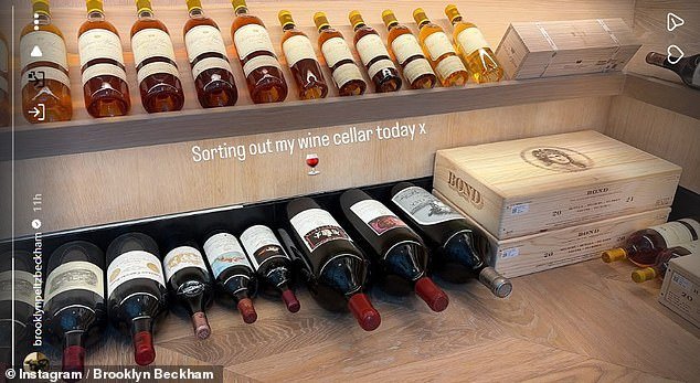 Brooklyn Beckham shows off his £6,000 wine cellar (including bottles of his dad's favourite red!) after 'vowing his relationship with his estranged parents is over'