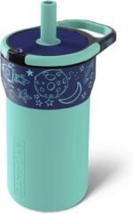 BrüMate Leap 12oz 100% Leakproof Kids Tumbler with Handle and Silicone Soft Straw | Drop Resistant Silicone Sleeve | For Kids 4+ | Insulated Stainless Steel | Cup Holder Friendly | 12oz (Outer Space) - Image 2