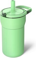 BrüMate Leap 12oz 100% Leakproof Kids Tumbler with Handle and Silicone Soft Straw | Durable Drop Resistant Silicone Sleeve | Made of Insulated Stainless Steel | Cup Holder Friendly | 12oz (Kiwi) - Image 2