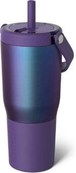BrüMate Resa 25oz 100% Leakproof Travel Tumbler w/Handle & Straw | Flexible SoftSip Straw | Silicone Sleeve for Durability | Stainless Steel | Cup Holder & Travel Friendly Water Bottle (Dark Aura) - Image 2