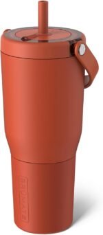 BrüMate Resa 35oz 100% Leakproof Travel Tumbler with Handle & Straw | Flexible SoftSip Straw | Silicone Sleeve for Durability | Stainless Steel | Cup Holder & Travel Friendly Water Bottle | (Cedar) - Image 2