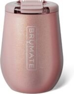BrüMate Uncork'd 14oz 100% Leakproof Insulated Wine Tumbler | Locking Lid | Insulated Stainless Steel Wine Glass | Perfect For Travel & Outdoors | BPA-Free (Glitter Rose Gold) - Image 2