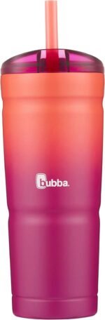 Bubba Envy S Vacuum-Insulated Stainless Steel Tumbler with Lid and Straw, 24 oz, Pink Sorbet - Image 2