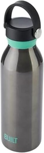 Built 18 fl oz Double-Walled Stainless Steel Standard Mouth Cascade Bottle, Threaded Handle Lid Spill-resistant Travel Cup with Rubber Grip Keep Drinks Cold Hot for Home Travel - Image 2