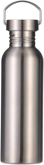 CDJ 25 oz Single Walled Stainless Steel Leak Proof Sports Water Bottle 18/8(304) metal water bottle for Cyclists, Runners, Hikers, Beach Goers, Picnics, Camping - BPA Free - Image 2