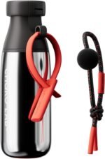 CHAKO LAB Insulated Stainless Steel Water Bottle with Two Strap | BPA-Free Leak Proof | 17oz Bottle with Spout Lid & Straw | Dark Chocolate Cocoa - Image 2