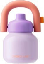 CHAKO LAB Water Bottle with Straw and Carry Handle | Wide Mouth vacuum insulated stainless steel Bottles | Reusable, leak-proof and BPA-free | 33oz (Purple&Orange) - Image 2