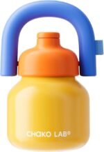 CHAKO LAB Water Bottle with Straw and Carry Handle | Wide Mouth vacuum insulated stainless steel Bottles | Reusable, leak-proof and BPA-free | 33oz(Yellow and blue) - Image 2