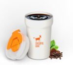 CHEERFUL GOAT Ceramic Lined Coffee Travel Mug – Stainless Steel Travel Coffee Tumbler with Ceramic Liner, with lid, 12oz Coffee Cup for Hot and Cold Water Coffee at Home, Office, or On the Go (white) - Image 2