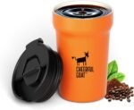 CHEERFUL GOAT Insulated Coffee Mug – Stainless Steel Travel Coffee Tumbler with Ceramic Liner, 12oz Coffee Cup for Hot and Cold Water Coffee at Home, Office, or On the Go (orange) - Image 2