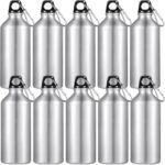 CHENGU 10 Pcs Aluminum Water Bottle 20 oz Reusable Bottles Lightweight Leak Proof Aluminum Sports Travel Bottles with Twist Cap Buckle for Gym, Hiking, Cycling, Camping, Fishing - Image 2