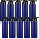 CHENGU 10 Pcs Aluminum Water Bottle Bulk: 25oz Reusable Lightweight Outdoor Sports Water Bottles Easy Carry Leak Proof for Travel Gym Camping Hiking Fishing, Snap Lid (Blue) - Image 2