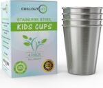 CHILLOUT LIFE Stainless Steel Kids Cups 8 oz - Stainless Steel Small Children Cups for Home & Outdoor Activities, BPA Free Unbreakable Premium Stackable Metal Drinking Glasses (4-Pack) - Image 2