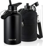 COKTIK 84oz Half Gallon Water Bottle - Triple Insulated Stainless Steel Flask, 48hr Cold Retention, Leakproof & BPA-Free, Large Water Jug for Gym, Hiking, Camping, Outdoor Sports (Midnight) - Image 2